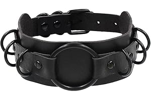 Gothic Punk BDSM Collar Necklace with Adjustable Chain for Women