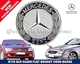 Años: 1996 - 2004. Insignia de capó de Mercedes SLK, insignia plana de dos clavijas, pieza A6388170116