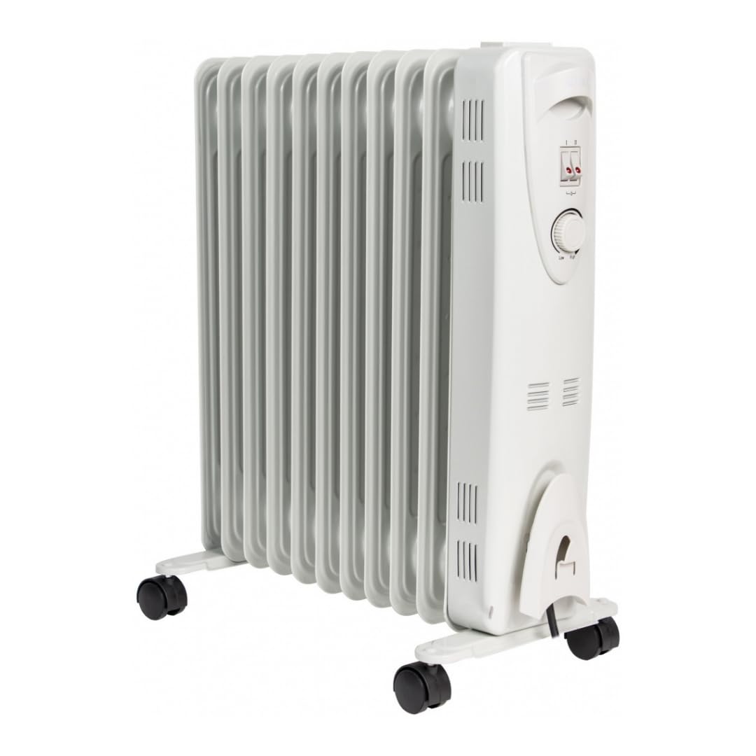 MYLEK Oil Filled Radiator with Adjustable Thermostat - 3 Heat Settings - Electric Portable Heater 11 Fin - Energy Efficient - 2.5kW - Safety Tip Over Protection & Safety Cut Off (2500W) — image 1