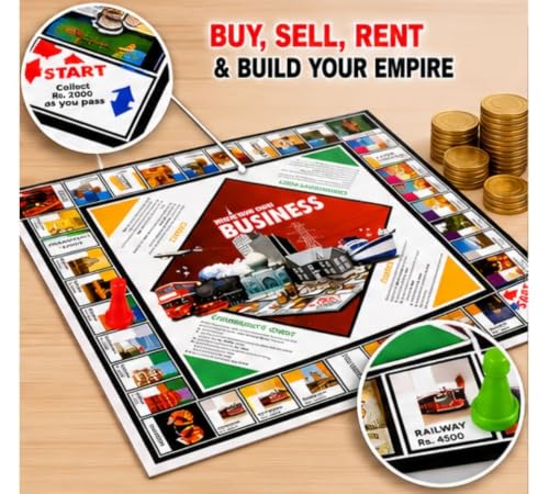 Image of Mind Your Own Business Board Game for Kids & Family | Buy Sell Rent Property Trading Game | Educational Business & Money Management Learning Game | Strategy Indoor Board Game