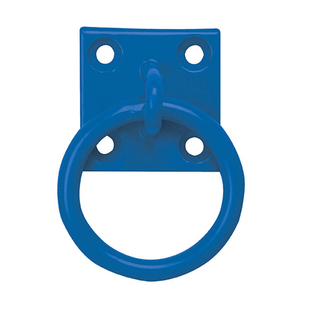 Haven Heritage Blue Equestrian Coloured Tie Ring On 50Mm Plate Stable Tie Up Ring Horse Pony (Blue)