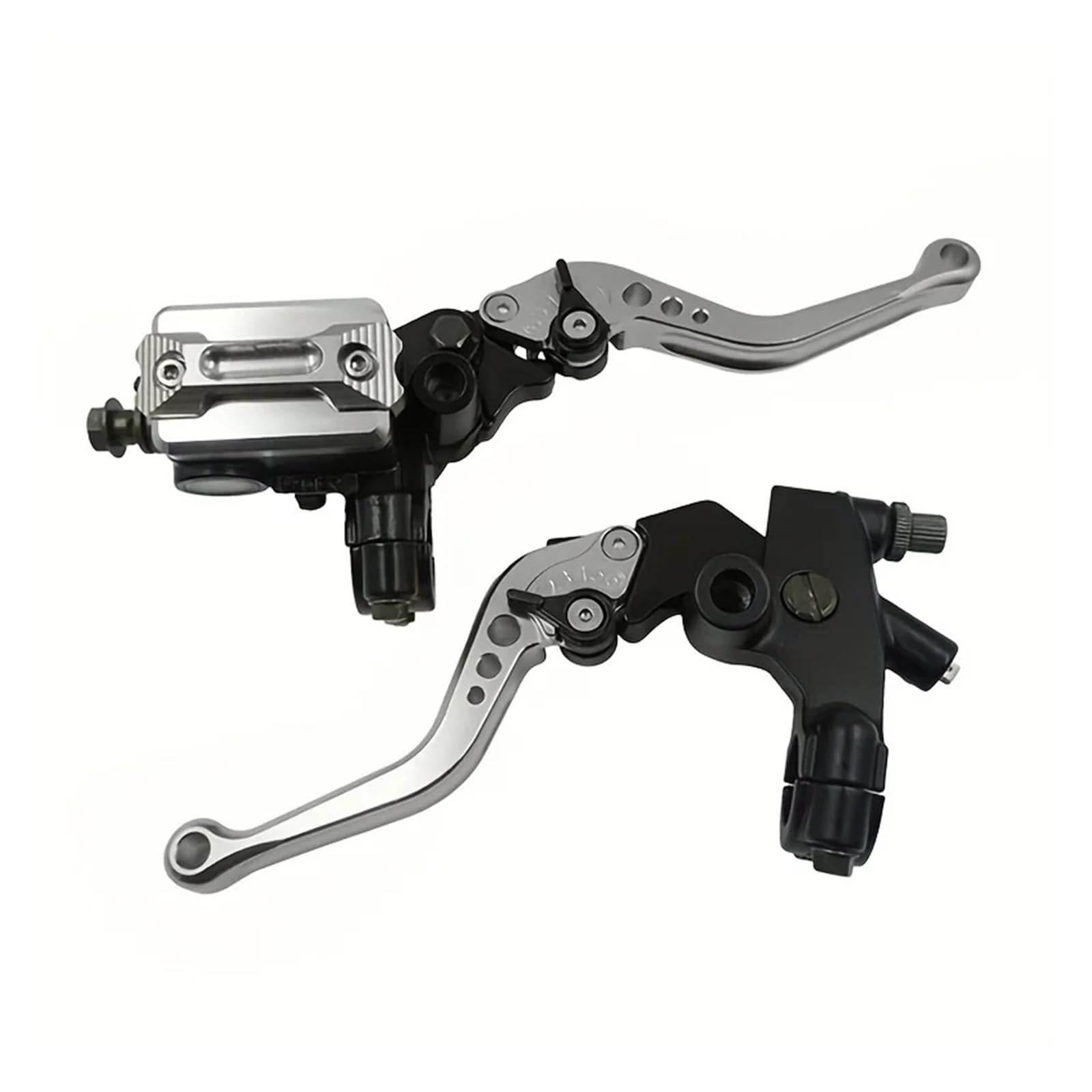Ywqjiopm Silver Motorcycle Brake Clutch Lever 2Pcs 22Mm 7/8" Motorcycle Handlebar Master Cylinder Levers Handle Hydraulic Brake Pump Clutch Adjustable Hand Lever