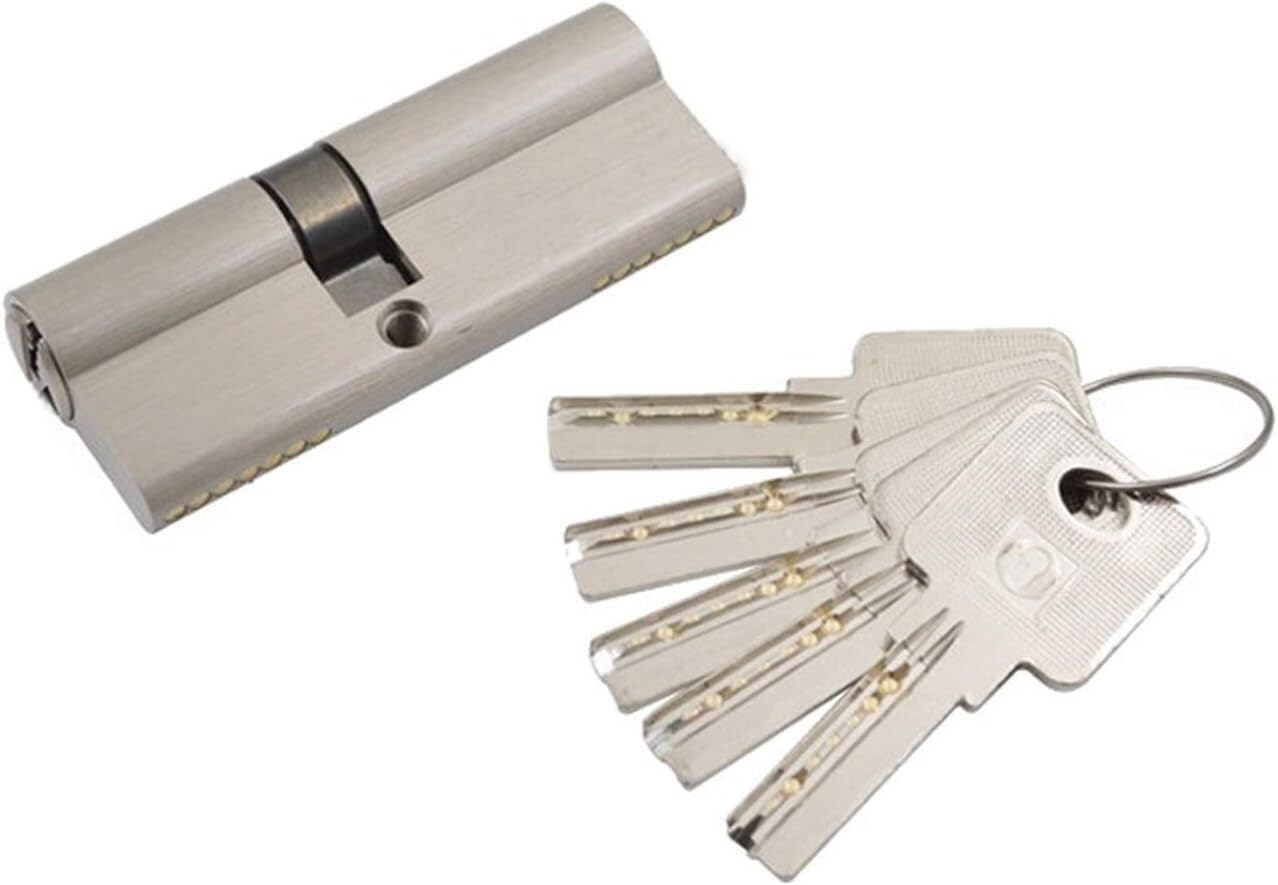 Various Sizes Door Lock Cylinder Cores, 32mm Height, Internal & External Double Unlocking Security for Interior Doors with 5 Keys(Length 55mm)