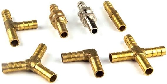 Brass Barb Pipe Fitting 2 3 4 Way Connector for 4mm 5mm 6mm 8mm 10mm 12mm 16mm 19mm Hose Copper Water Tube Fittings,G,4MM