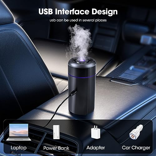 Ntmaichy Car Air Fresheners for Essential Oils Air Freshener 2 Mist Modes & Auto Shut-Off, Super Quiet for Car Office Home Black - Image 6