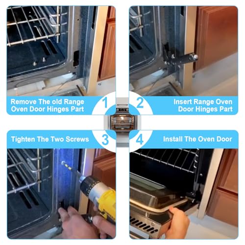 Image of PC020009 Range Oven Door Hinges Part, Compatible with Viking Range Series VGSS360 VGSC487 VGIC365 VESC305 VDSC487, Replaces AP5315870 811473 Heavy-Duty Hinge Kit