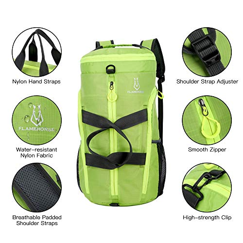 Ajcoflt Leve Packable Gym Sports Duffel Bag Outdoor Camping Caminhadas Viagem Dobrável Mochila Ombro
