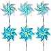 6 Stücke Windrad Vogelabwehr,Taubenabwehr Windrad Vogelschreck Windrad Garten,Reflektierende Windrad Obstgarten Vogelabwehr, Windrad to Protect Garten,Hof, Obstgarten (6 Blau+Silber Doppelfarbe)