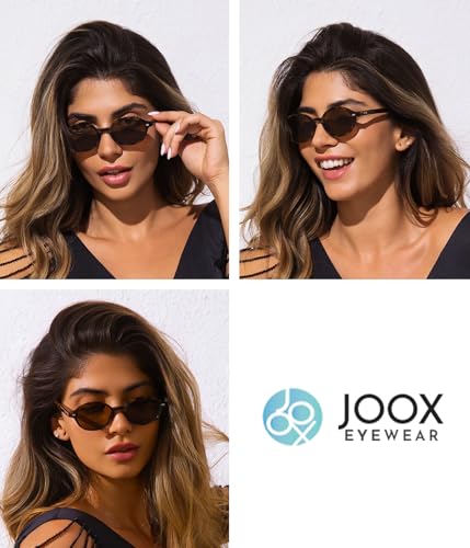 JOOX Retro Oval Sunglasses for Women Round Sunnies Y2K Lightweight Narrow ShadesTrendy UV400 protection2