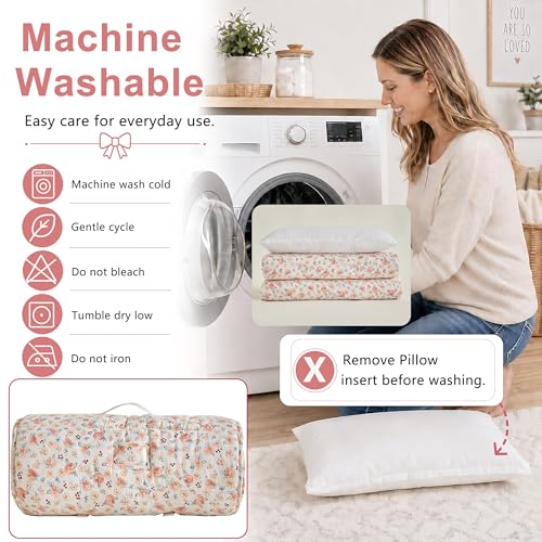 Image of Toddler Nap Mat with Removable Pillow,Ultra Soft Slumber Bags for Girls,Kids Sleeping Bags with Roll Up Design, Perfect for Preschool,Daycare,Kindergarten