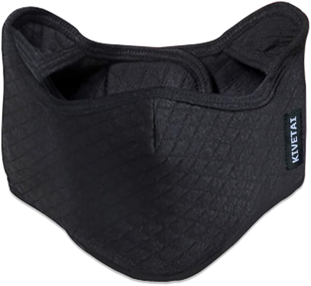 KIVETAI Half Face Mask Winter Warmer Dust Mask Windpoof Mouth Mask Ski Mask with Earmuffs Adjustable for Adults for Motorcycle, Cycling, Skiing, Snowboard, Hiking, Outdoor Activities Black