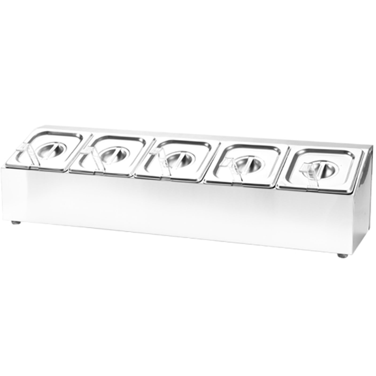 Barattoli per Spezie in Acciaio Inossidabile per Salsa Cubetti di Ghiaccio, Ripiani Spezie da Banco, Contenitori Condimenti con Barattolo E Coperchio(33X9X9.6IN)