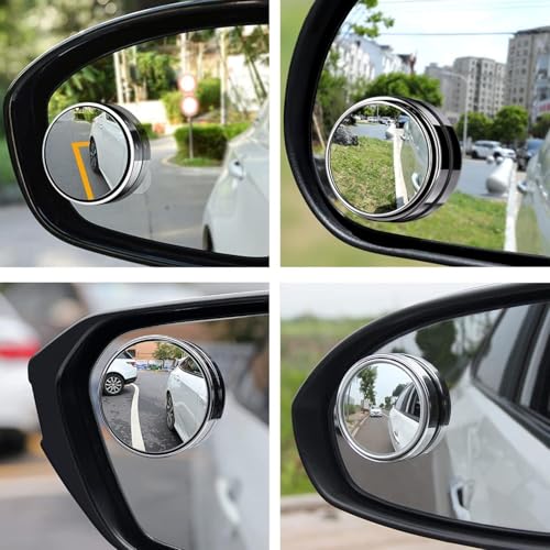 Image of 2 Pieces Car Blind Corner Mirror, Rearview Mirror, Waterproof Universal Dead Angle Mirrors, 360 Rearview Mirror, High Definition Side Mirror