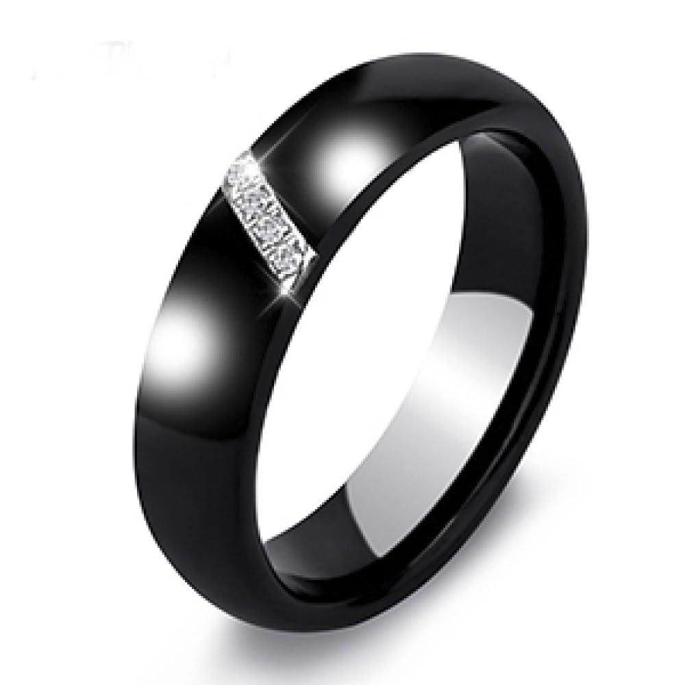 Bague en céramique de haute qualité et cristal classique chic - 4