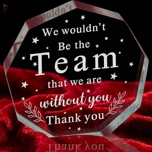Image of DIGI ARTS Team Appreciation Gift Acrylic Plaque for Coworkers & Employees - Engraved Crystal Clear Acrylic Desk Decor, Thank You Gift for Team Member, Colleague, Staff, Office Appreciation Keepsake, 13 x 13 cm
