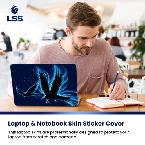 Image of LSS 17 17.3 Inches Laptop Notebook Skin Sticker with 2 Wrist Pads - Reusable Cover Protector Vinyl Sticker Cover Decal Fits 17 inch - 19 inch HP Asus Acer Samsung - Electic Eagle Pattern