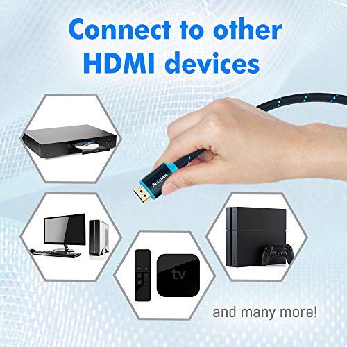 Hdmi Cable 4K Ultra Hd 4 Foot (3 Pack) Nylon Braided Hdmi 2.0 Cable, High Speed 18Gbps 4K@60Hz Hdr, 3D, 2160P, 1080P, Hdcp 2.2, Arc, Hdmi Cables For Monitors, Hdtv #TOP7