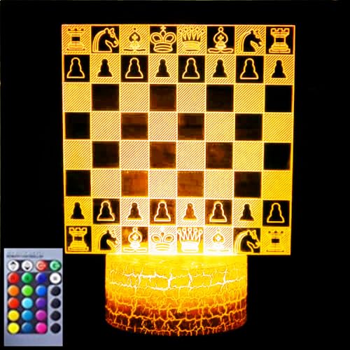 Lámpara Ilusión 3D Ajedrez Luz Nocturna con Control Táctil miniatura 1