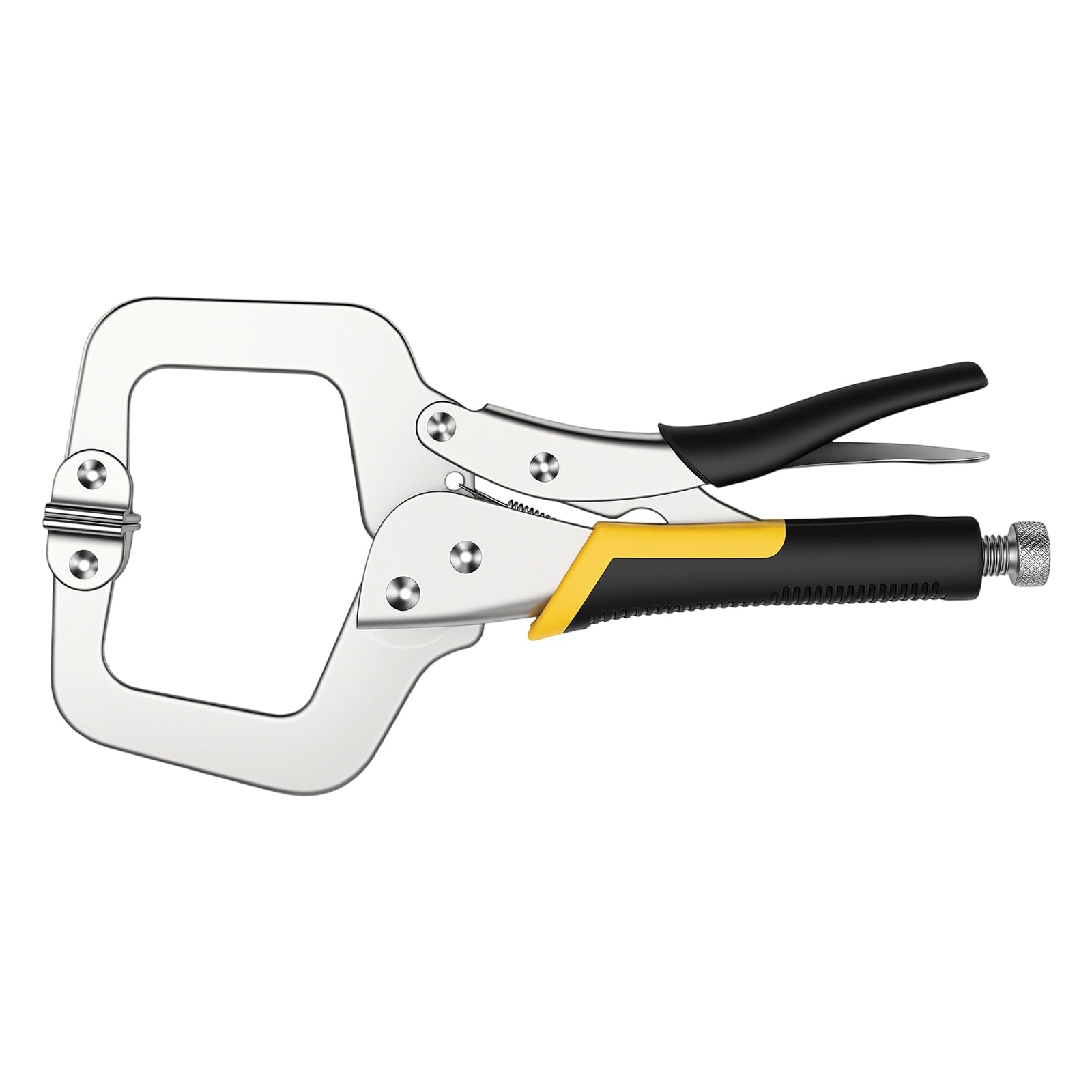 SENJEOK 11 Inch C Clamp, Welding Locking Face Clamps with Adjustable Screw for Woodworking, Silver/Black