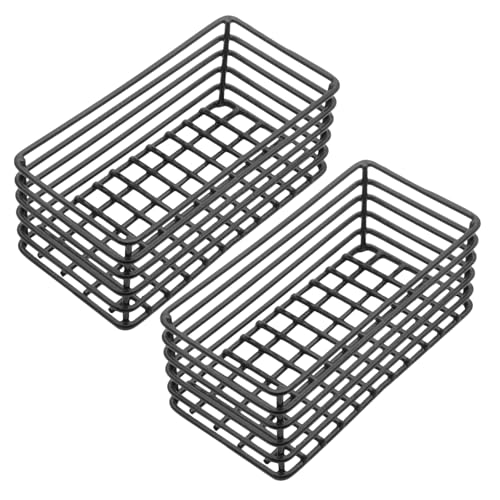 Corbeilles empilables en métal noir pour dosettes lot de 2
