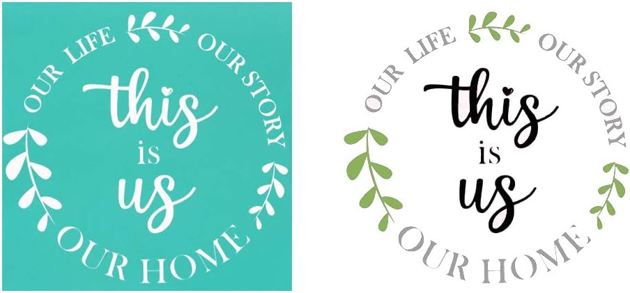 She Love Silk Screen Stencils, Self-Adhesive Mesh Transfers, DIY Reusable Adhesive Stencils for Painting on Wood,Chalkboard, Fabric (This is us)