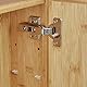 Relaxdays Bad Spiegelschrank aus Bambus, eintüriger Badezimmerschrank mit Spiegel, zusammengebauter Wandschrank, natur