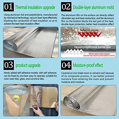 Barrera de vapor aislante y reflector térmico de aluminio autoadhesivo 5