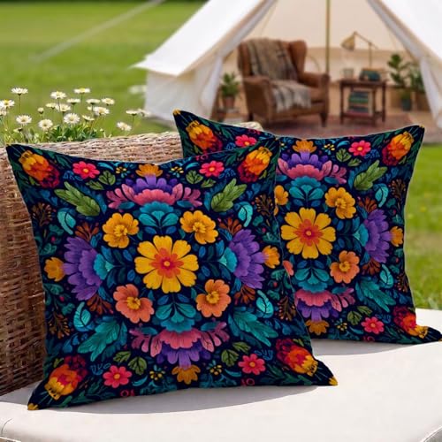 �N�b�V�����J�o�[�J���t���h�� ���O 2���Z�b�g 50x50 cm ���l�� ���ʈ�� ���� ���O�p �N�b�V���� �P�[�X ���� �O ���p �A�E�g�h�A �L�����v �x�����_ �� �e���X �\�t�@�[�p (�{�w�~�A) 3Z-119
