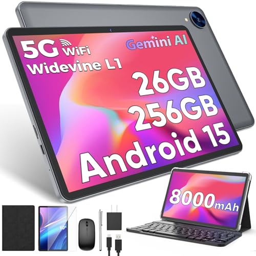 2026 Android 15 Tablet with Keyboard, 26GB RAM, 256GB ROM(2TB Expand), 10 inch tablet with...