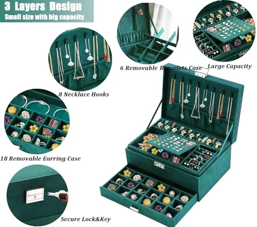 Vlando Store Vlando Jewellery Organisers Box Velvet Jewellery Box - Image 5
