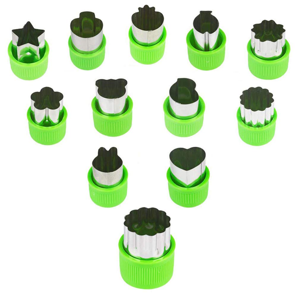 12 PCS Vegetable Cutters Cookie Cutters Shapes Set, Mini Pie and Fruit Mold Pattern Kit, Food-grade Stainless Steel Cutter, for Kid Baking Cooking Food Decoration Kitchen Crafts