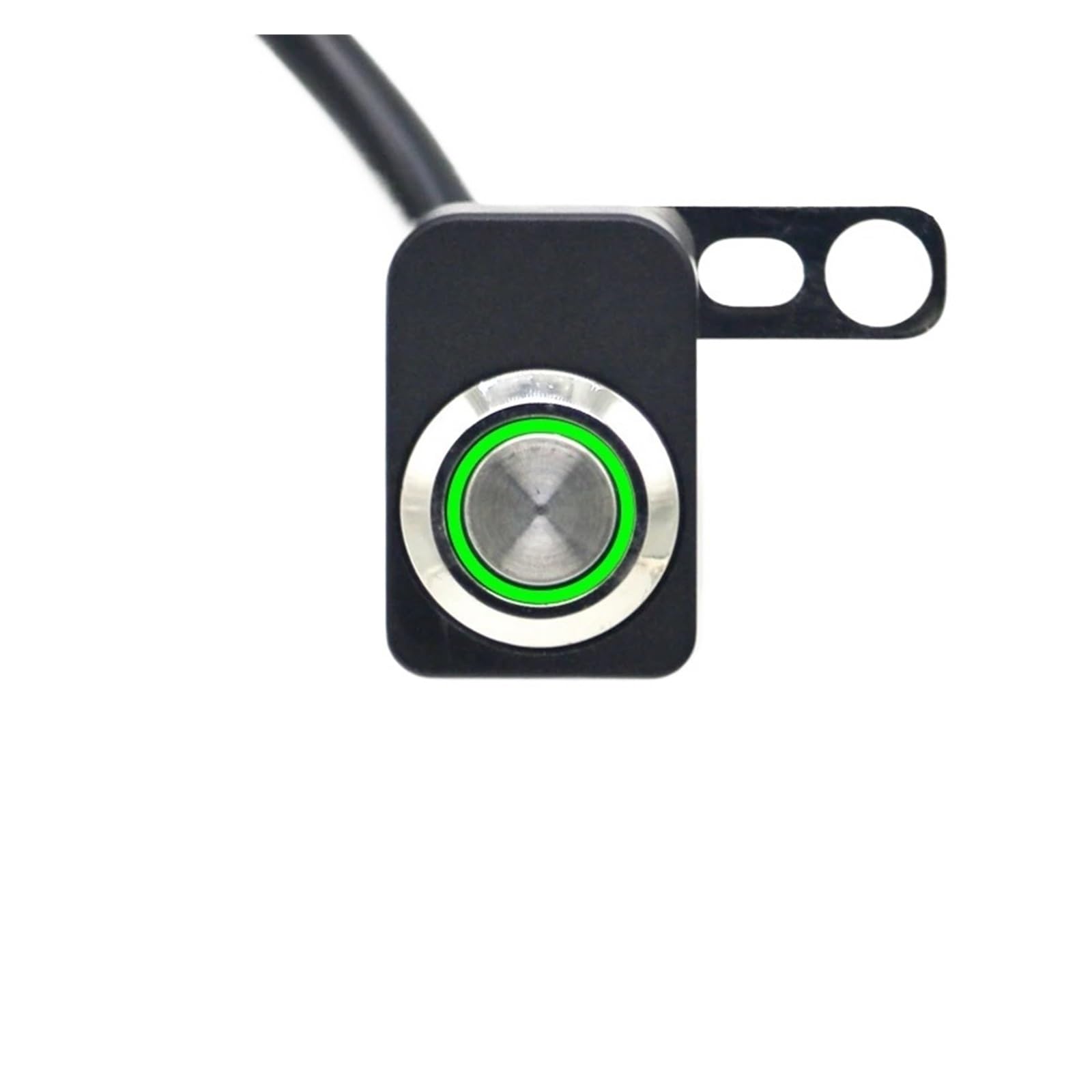 Interruptor moto LED verde con botón On Off ajustable para luz antiniebla 7