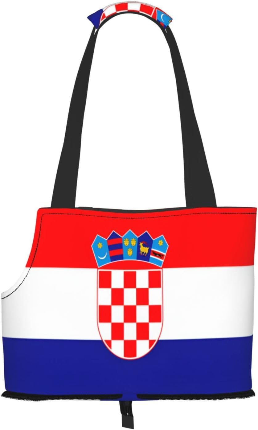 Republic of Croatia Flag Dog Purse Carrier,Pet Tote Bag, Bag for Small Dogs Cats Puppy