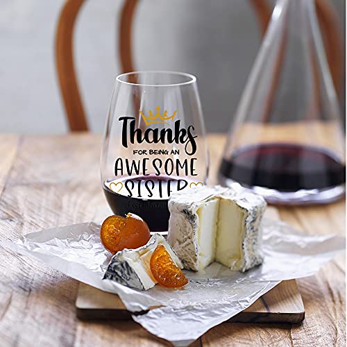 Perfectinsoy Thanks For Being An Awesome Sister Keep That Up Wine Glass, Thank You Gifts For Women, Sister, Girls, Friends, Bff, Sisters, Soul Sister, Coworker, Boss, Funny Gifts For Sister #TOP5