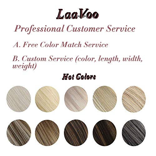 LaaVoo 18\" Invisible Crown Extensions Human Hair Straight Halo Flip on Extensions Highlighted Piano Color Light Golden Brown with Light Blonde Double Weft Hidden Wire 80g 10.5inch Width (#P12/24)