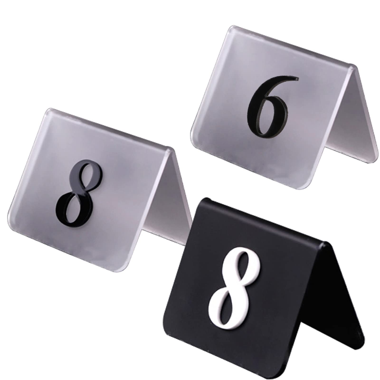 MYUYEE Digital Sign Seat Card 1-25/50/100 Number Table Cards, Acrylic Table Number Card, Easy To Stack Up Place Cards, For Receptions, Banquets, Cafés, Restaurants, Hotel