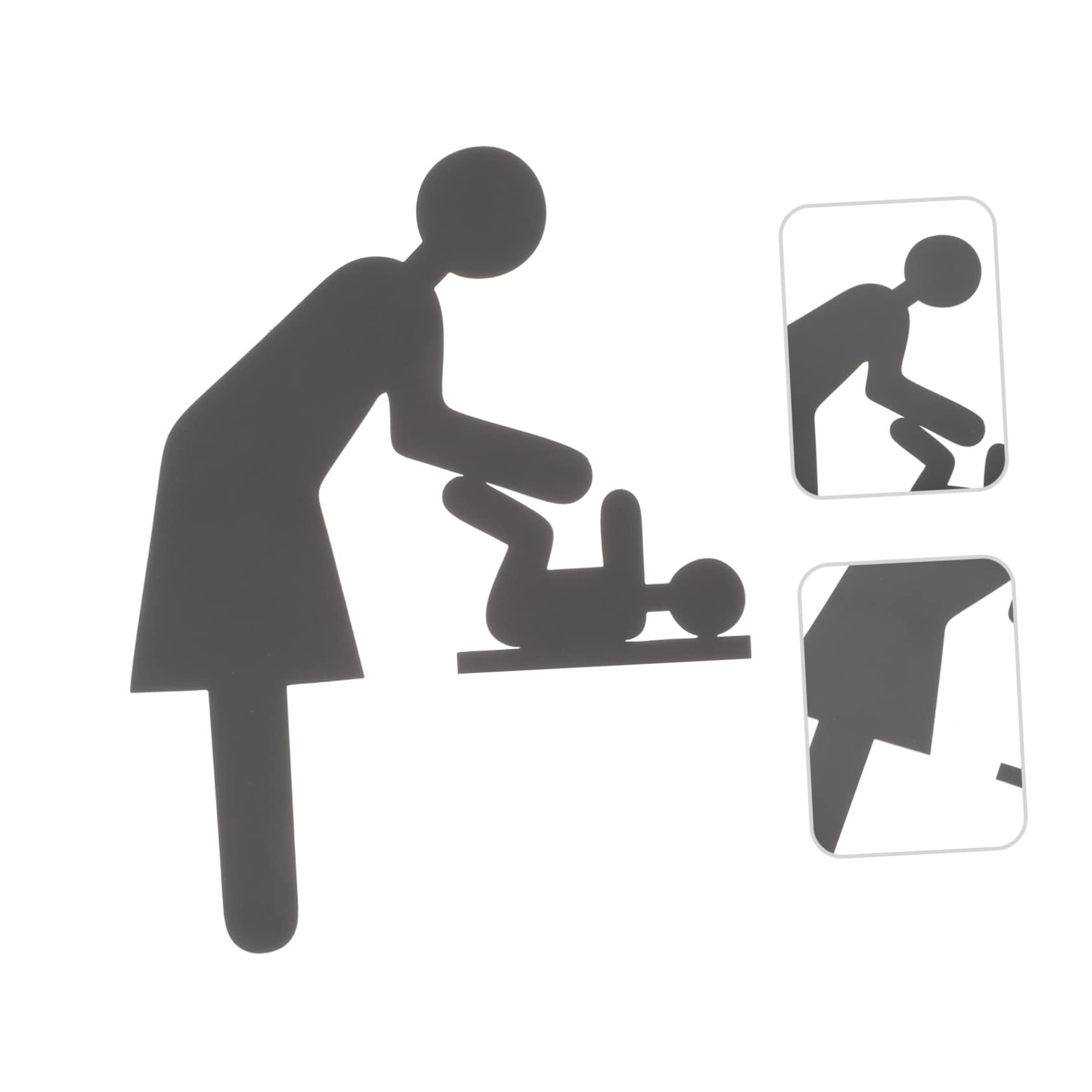 Toddmomy 4piezas Cartel De Señalización De Baño Para Bebés Inoxidable Identificación Clara Para Aseos Accesorio Para Hogares Hoteles y Comercios
