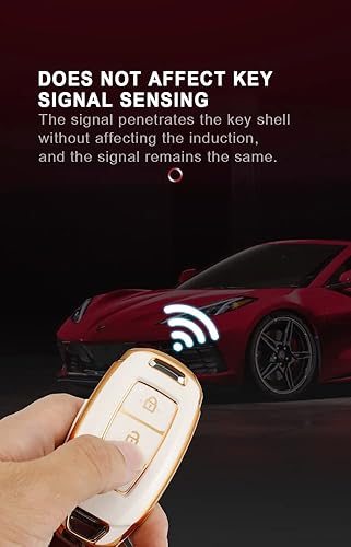 Miniatura 5 de HIBEYO Funda para llavero Hyundai Accent Azera Elantra GT Grandeur I30 IG IX35 Kona Palisade Santa Fe Solaris con llaveros, carcasa de TPU suave