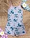 Disney Hellblauer ärmelloser Lilo & Stitch-Spielanzug für Mädchen | Lässiges Sommeroutfit mit Stitch-Charakter-Print | Elastischer Bund mit Taschen | Cartoon-Kleidung für Kinder