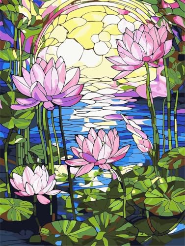 Pintura por Números de Loto Xeoyenle Kit de Lienzo 60x80 cm con Acrílicos y Pinceles