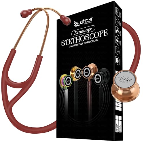 Image of OTICA Copper Finish Master-Style Cardiology Stethoscope - Premium Acoustic Performance, Durable Design, Ideal for Doctors, Nurses, EMTs, Medical Students (Red)