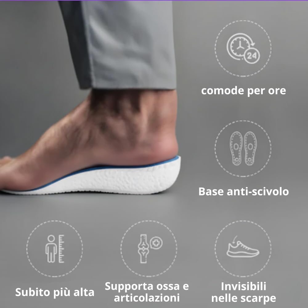 XtraSteps - Il Tuo Segreto di Eleganza Solette Rialzate Uomo and Signora in Memory Foam, Traspiranti Arch Support,per Stivali da Trekking e Scarpe