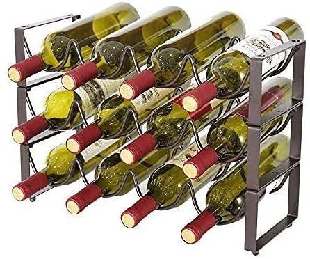 Soporte para 12 botellas de vino de acero miniatura 1