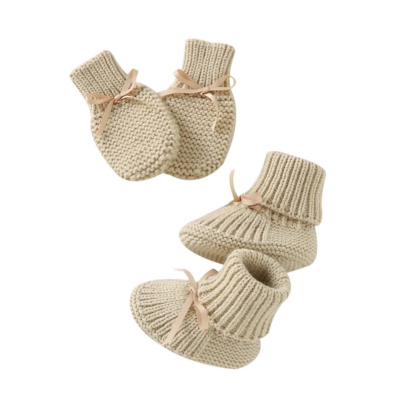 Image of LAWKUL Baby Outfit Cotton Knit Newborn Infant Romper Knitted Longsleeve Sweater Clothes With Warm Hat Set Toddler Boy Girl