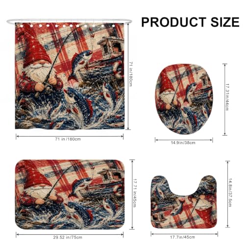 Rideaux de douche rustiques nains de poisson rouge 183x183 cm - 4