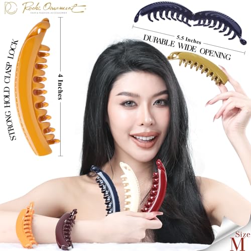 Pinzas grandes para cabello banana multicolor pack 6 pcs miniatura 2