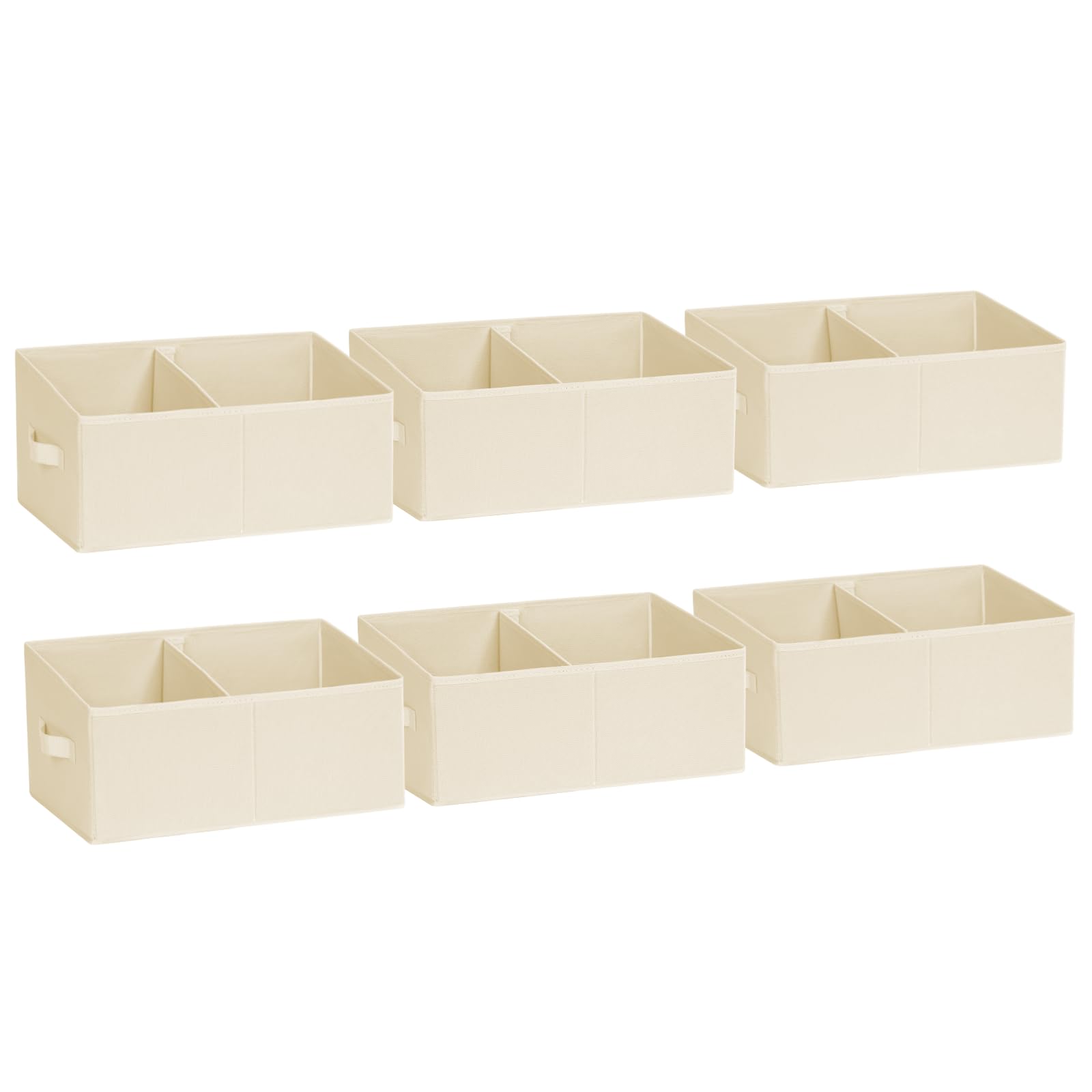 DIMJ Closet Storage Bins, 6 Pack Storage Baskets for Shelves, Foldable Shelf Organizer with Handle, Linen Closet Organizers and Storage for Clothes,