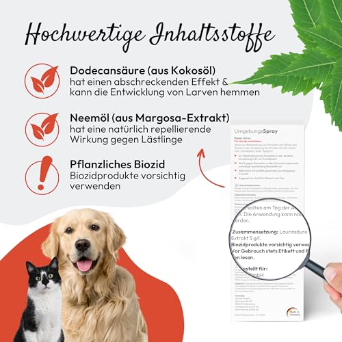 PHA UmgebungsSpray – Pflanzliches Ungeziefer Spray gegen Flöhe, Milben, Läuse & Zecken, Flohmittel für Wohnung, Anti Floh Spray, Alternative zu Fogger gegen Flöhe, 150 ml