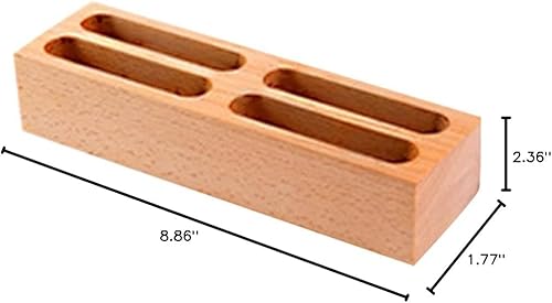 Miniatura 10 de Tarjetero para caja de escritorio, 4 estuches organizadores, mesas de escritorio, soporte de negocios, tarjetas de madera, pantalla de madera,
