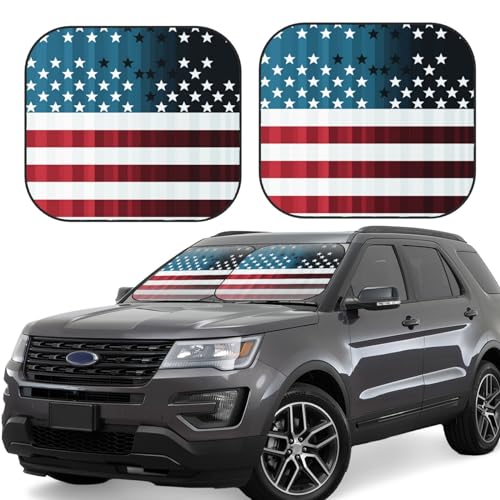 Parasoles plegables de coche que reducen el calor interior con estampado portátil de bandera